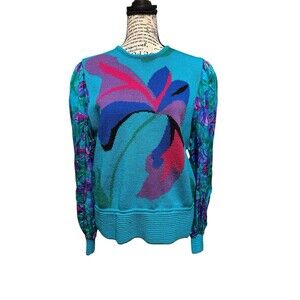 Vintage Anne Crimmins for Umi Collections Sweater Y2K Hippie Boho Whimsical Lg